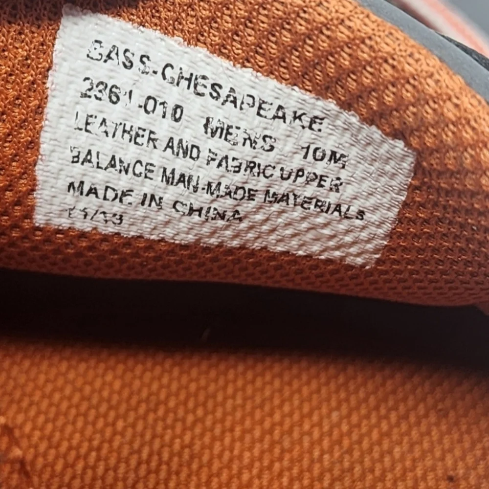 G.H. Bass Gray and Orange Leather and Fabric Boat Shoes Size 10
